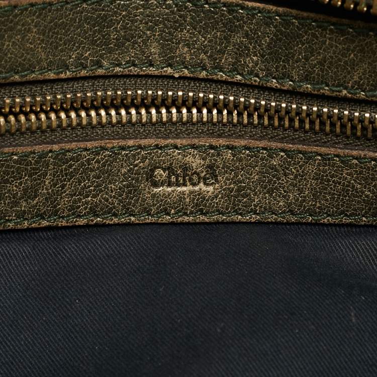 Pre Owned Chloe Green Python and Leather Ethel Tote