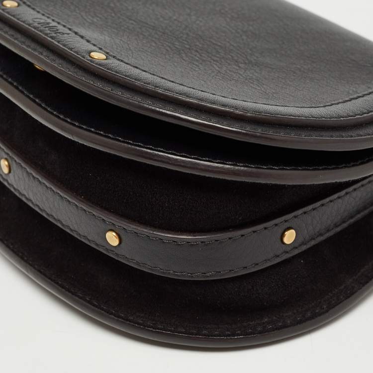 Pre Owned Chloe Black Leather Small Nile Bracelet Bag