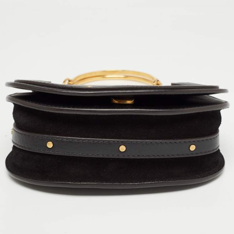 Pre Owned Chloe Black Leather Small Nile Bracelet Bag