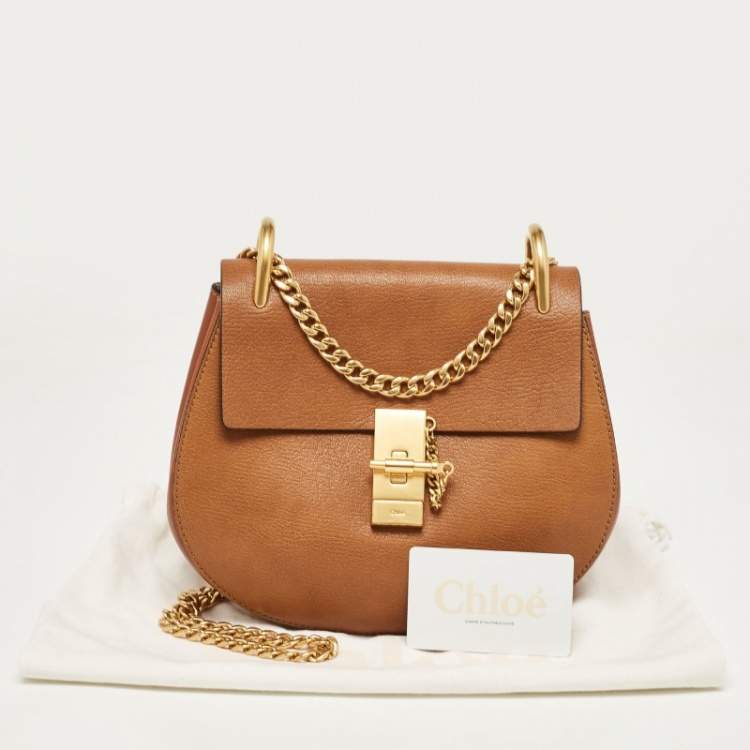 مملوكة مسبقًا Chloe Brown Leather Medium Drew Shoulder Bag
