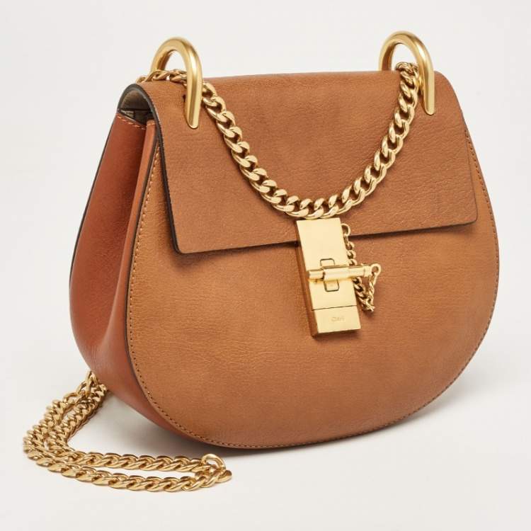 مملوكة مسبقًا Chloe Brown Leather Medium Drew Shoulder Bag