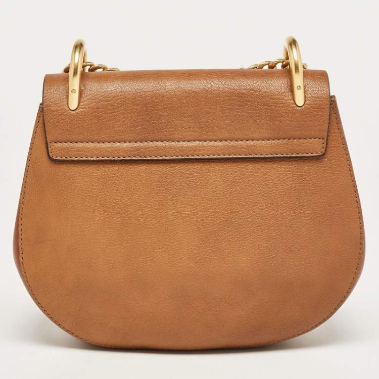 مملوكة مسبقًا Chloe Brown Leather Medium Drew Shoulder Bag
