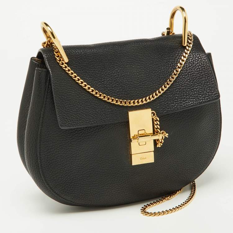 Pre Owned Chloe Black Leather Medium Drew Shoulder Bag