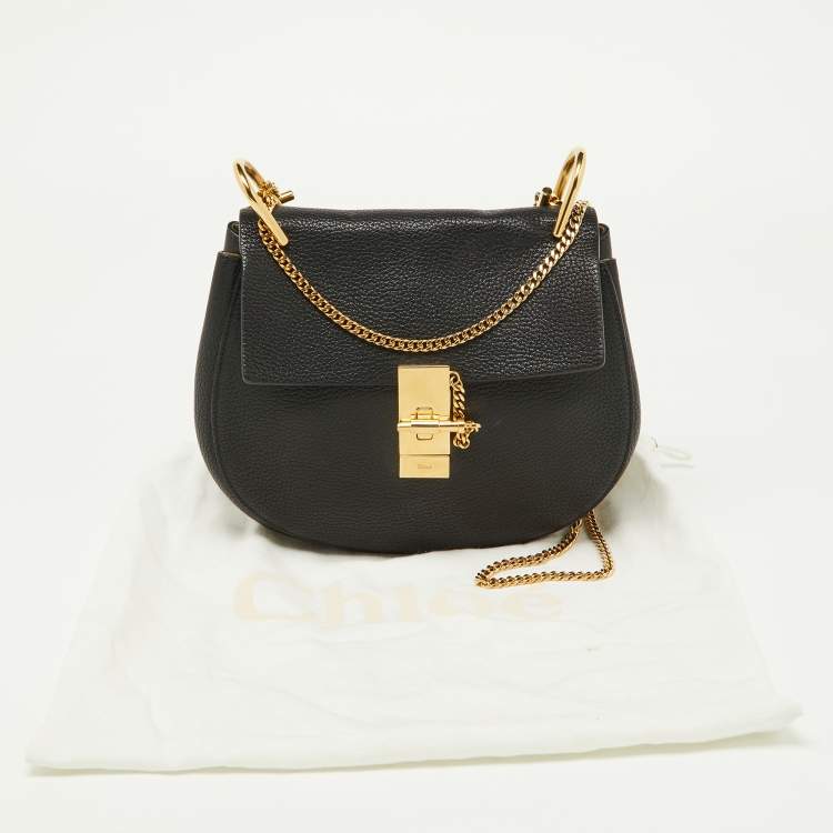 Pre Owned Chloe Black Leather Medium Drew Shoulder Bag