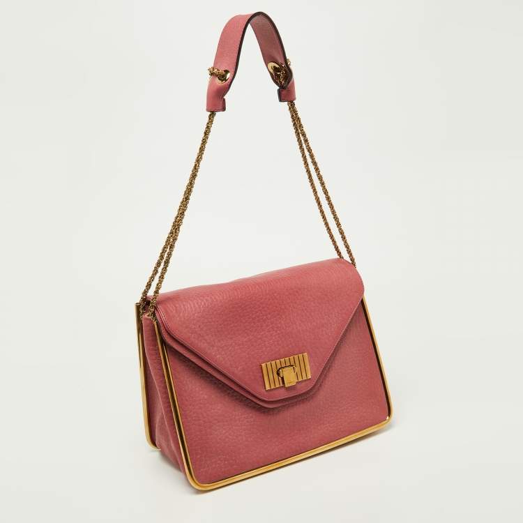 مملوكة مسبقًا Chloe Pink Leather Medium Sally Shoulder Bag