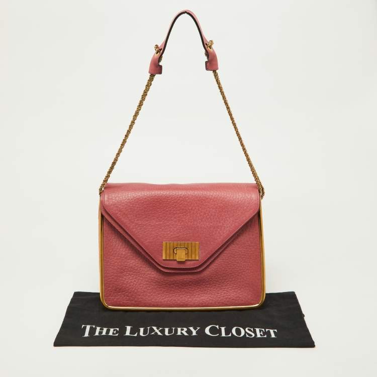 مملوكة مسبقًا Chloe Pink Leather Medium Sally Shoulder Bag