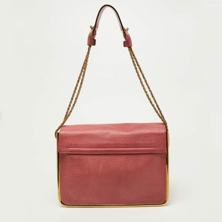 مملوكة مسبقًا Chloe Pink Leather Medium Sally Shoulder Bag