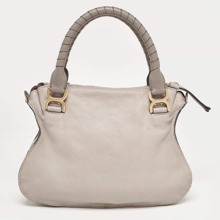 Pre Owned Chloé Grey Leather Medium Marcie Satchel
