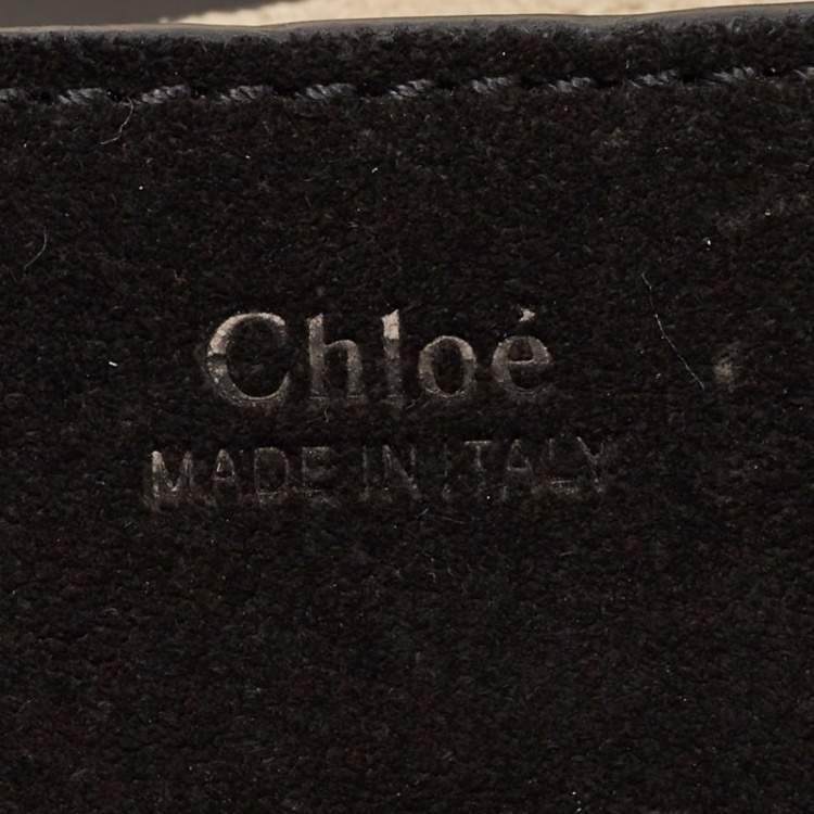 Pre Owned Chloe Black Leather and Suede Small Drew Chain Crossbody Bag
