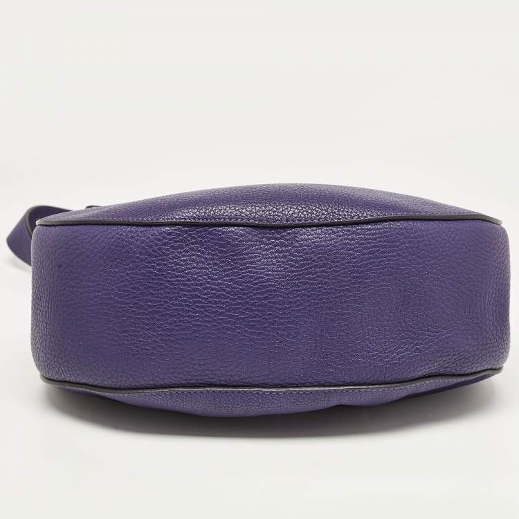 Pre Owned Chloe Dark Purple Leather Large Drew Shoulder Bag