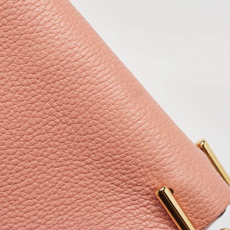 Pre Owned Chloe Salmon Pink Leather Medium Drew Shoulder Bag