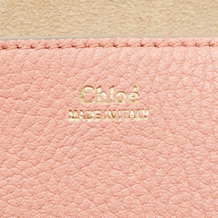 Pre Owned Chloe Salmon Pink Leather Medium Drew Shoulder Bag