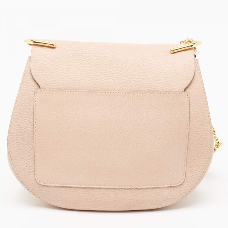 Pre Owned Chloe Rose Poudre Leather Large Drew Shoulder Bag