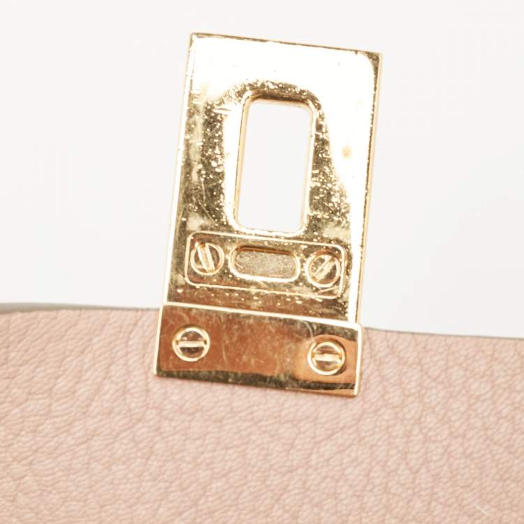 Pre Owned Chloe Rose Poudre Leather Large Drew Shoulder Bag