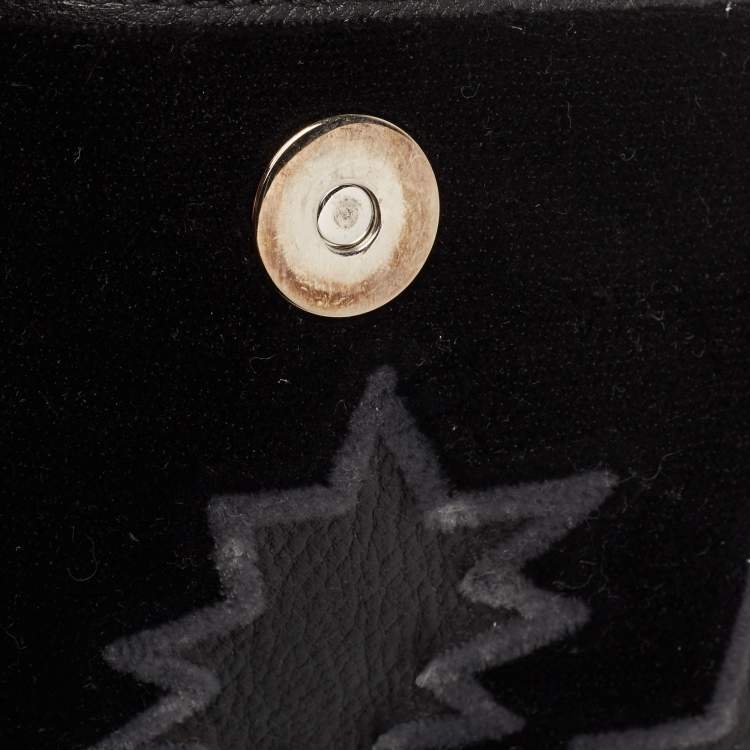 Pre Owned Chloe Black Leather and Suede Mini Star Faye Crossbody Bag