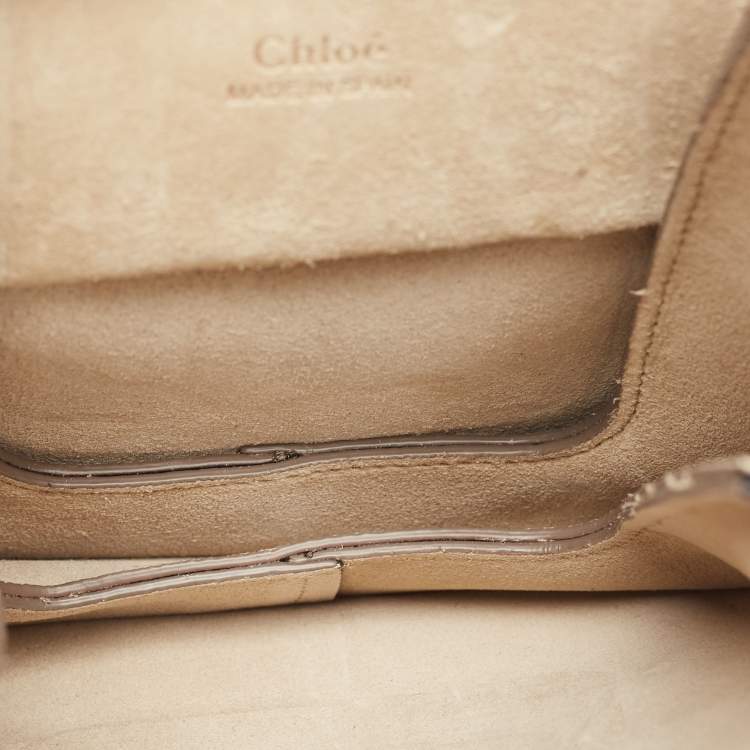Pre Owned Chloe Black Leather and Suede Mini Star Faye Crossbody Bag