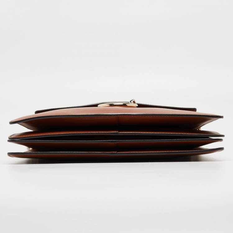 Pre Owned Chloe Brown Leather and Suede Medium Faye Shoulder Bag
