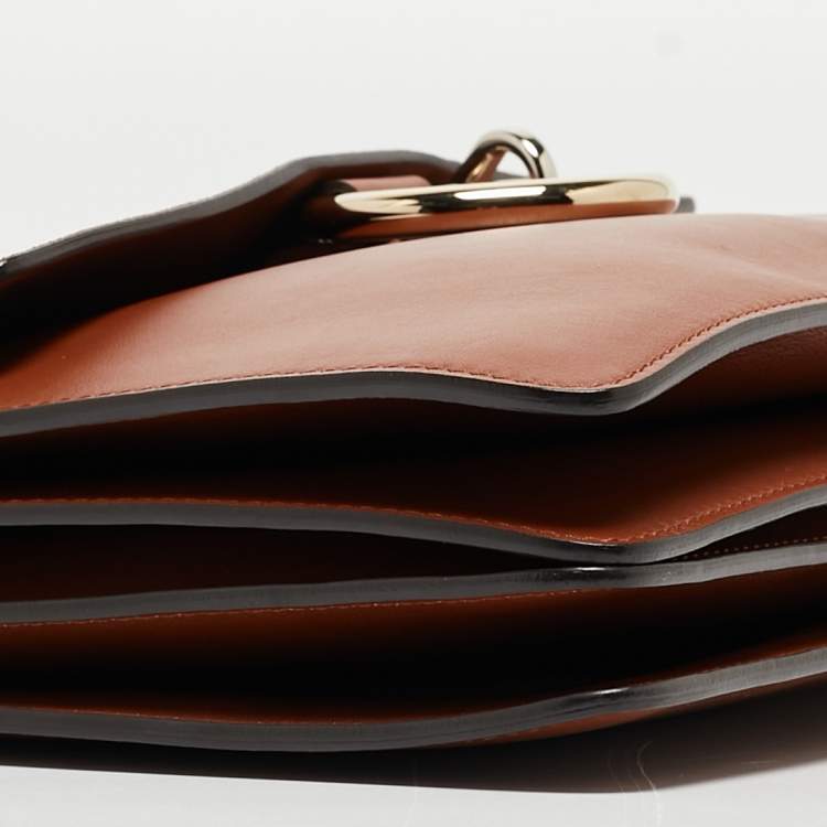 Pre Owned Chloe Brown Leather and Suede Medium Faye Shoulder Bag