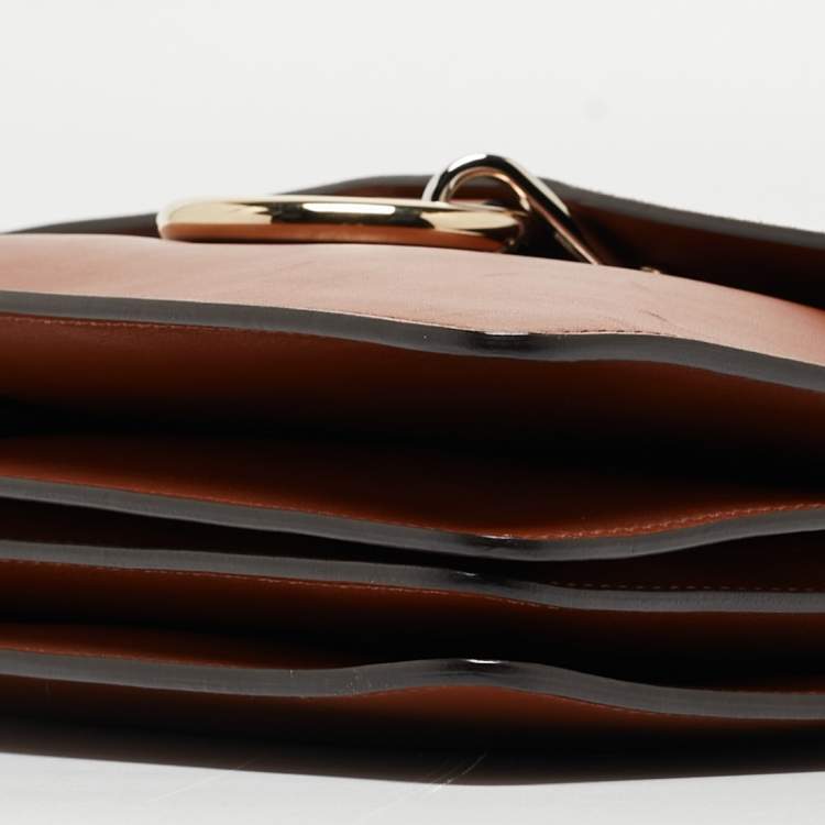 Pre Owned Chloe Brown Leather and Suede Medium Faye Shoulder Bag