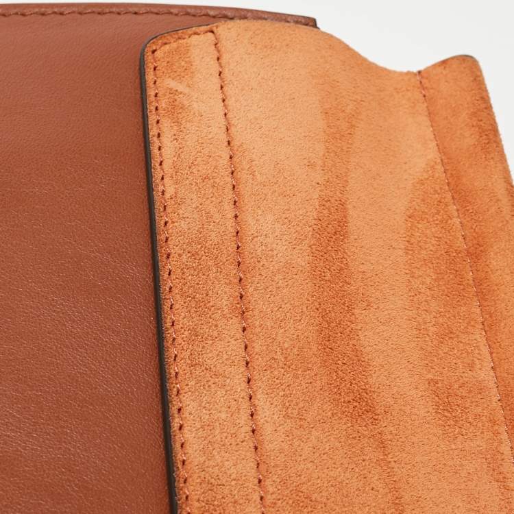 Pre Owned Chloe Brown Leather and Suede Medium Faye Shoulder Bag