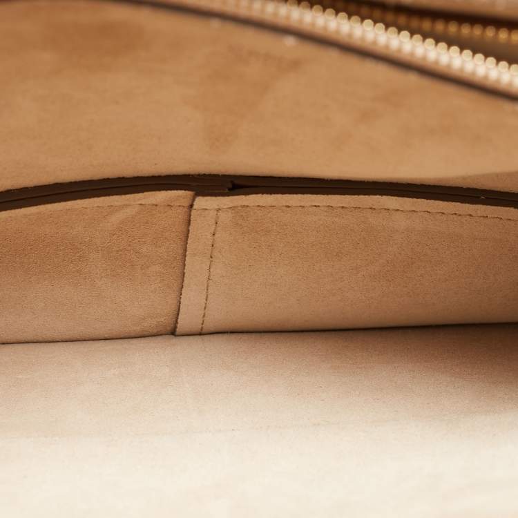 Pre Owned Chloe Brown Leather and Suede Medium Faye Shoulder Bag