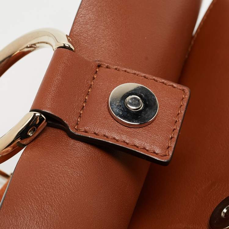 Pre Owned Chloe Brown Leather and Suede Medium Faye Shoulder Bag