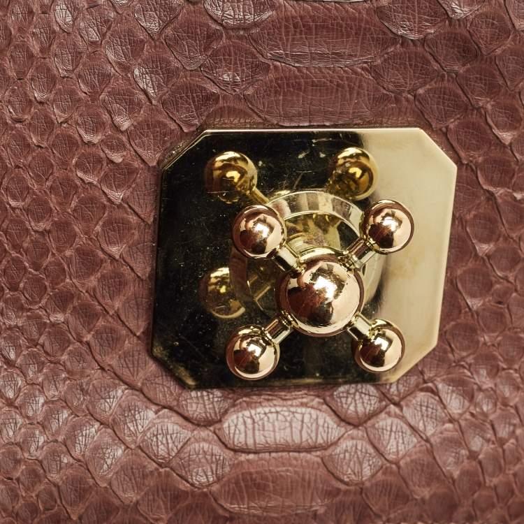 Pre Owned Chloé Brown Python Small Elsie Shoulder Bag