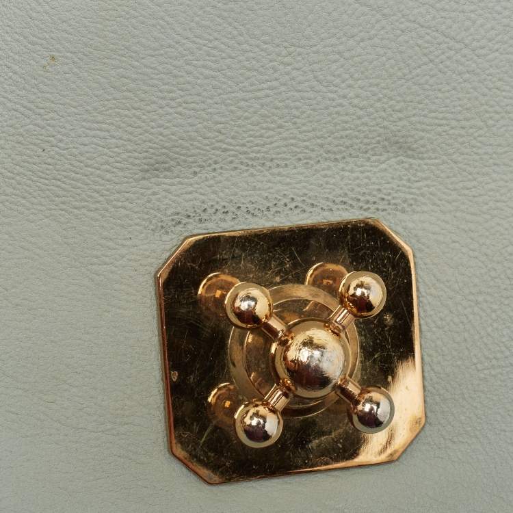 Pre Owned Chloé Mint Green Leather Small Elsie Shoulder Bag