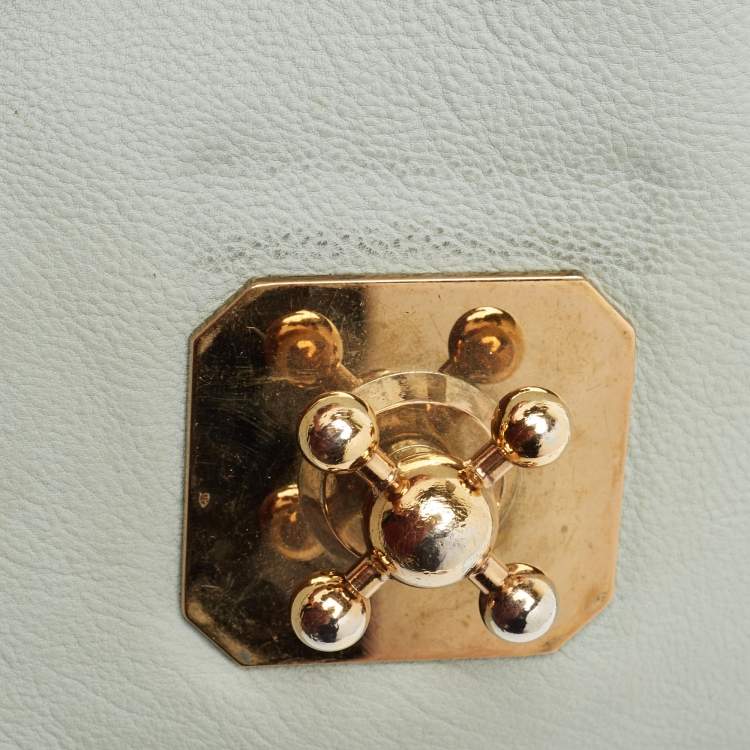 Pre Owned Chloé Mint Green Leather Small Elsie Shoulder Bag