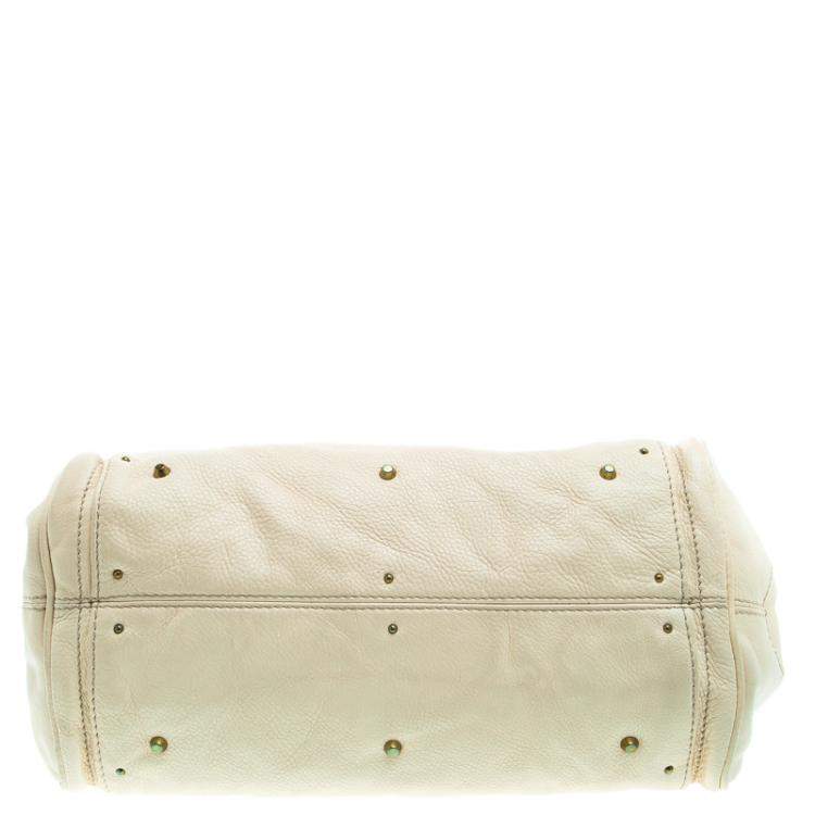 Pre Owned Chloe Cream Leather Medium Paddington Satchel