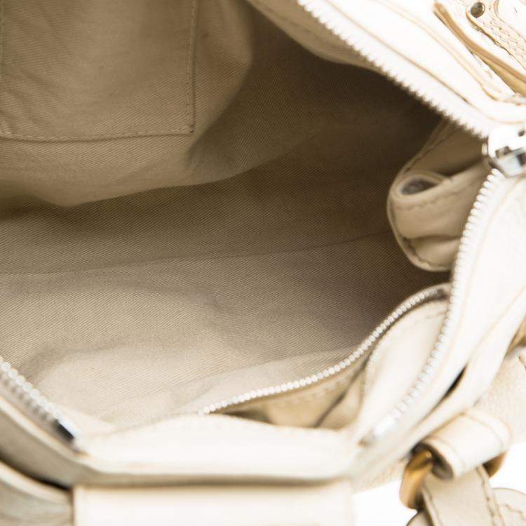 Pre Owned Chloe Cream Leather Medium Paddington Satchel
