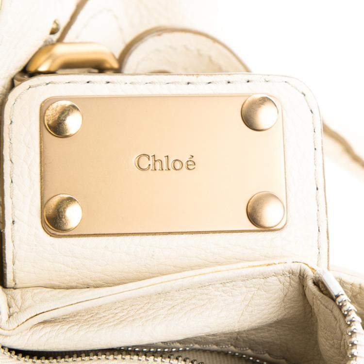 Pre Owned Chloe Cream Leather Medium Paddington Satchel