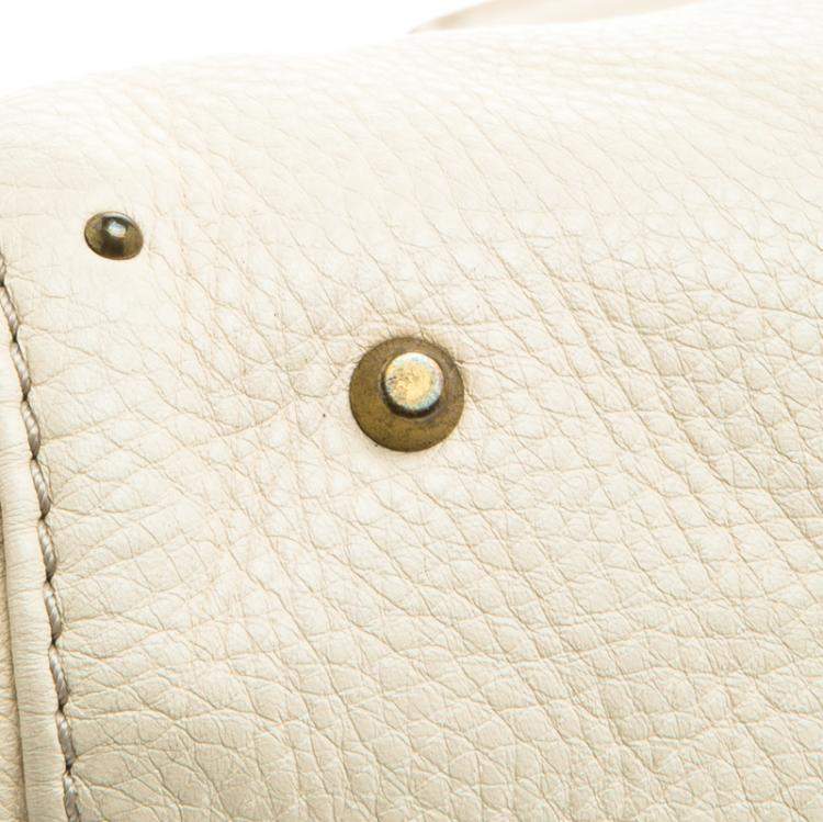 Pre Owned Chloe Cream Leather Medium Paddington Satchel