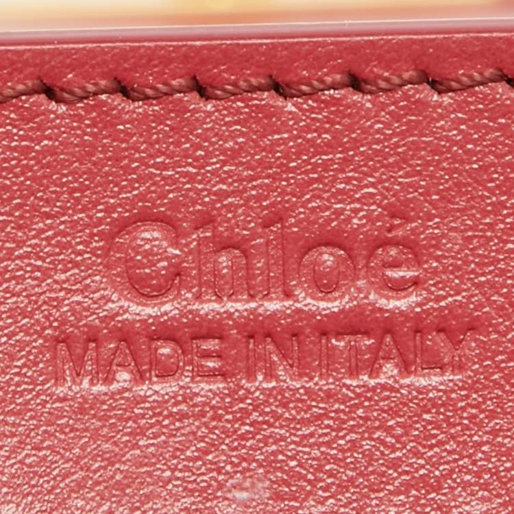 Pre Owned Chloe Pink Leather and Suede C Chain Clutch