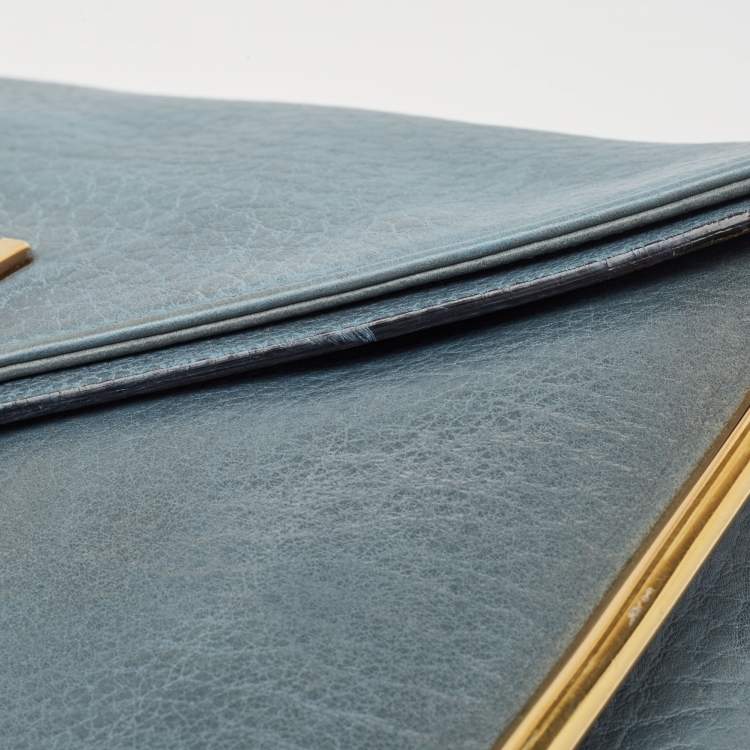 Pre Owned Chloe Blue Leather Medium Sally Shoulder Bag