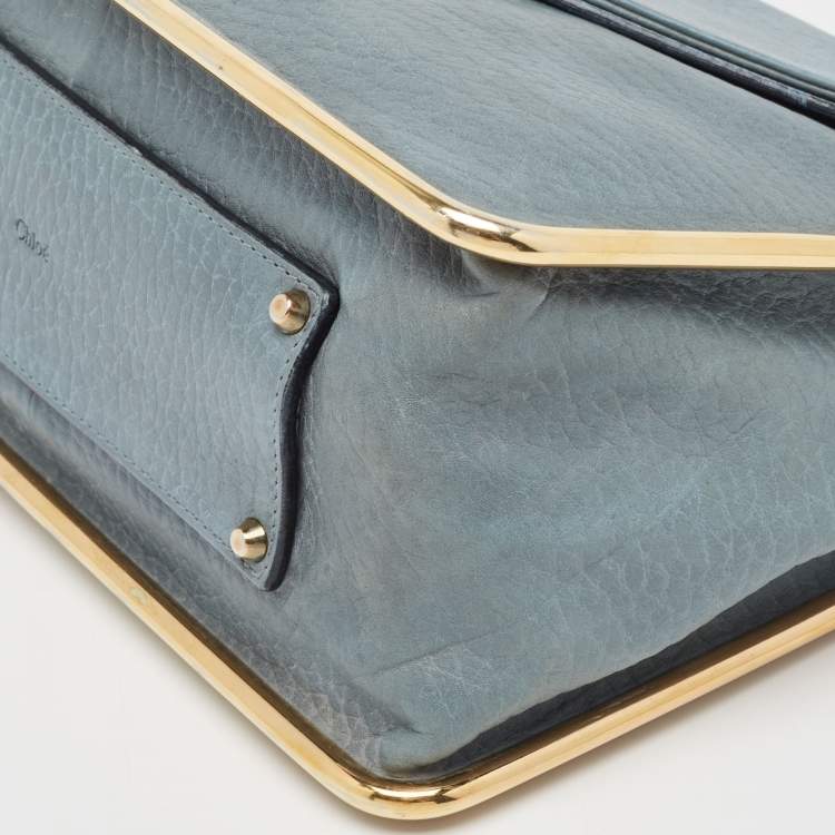 Pre Owned Chloe Blue Leather Medium Sally Shoulder Bag