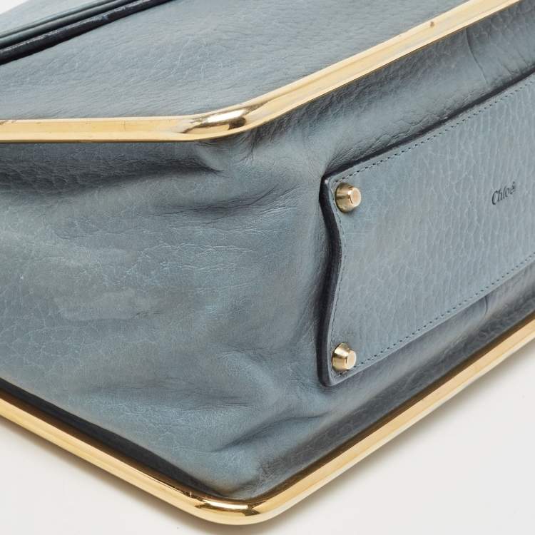 Pre Owned Chloe Blue Leather Medium Sally Shoulder Bag