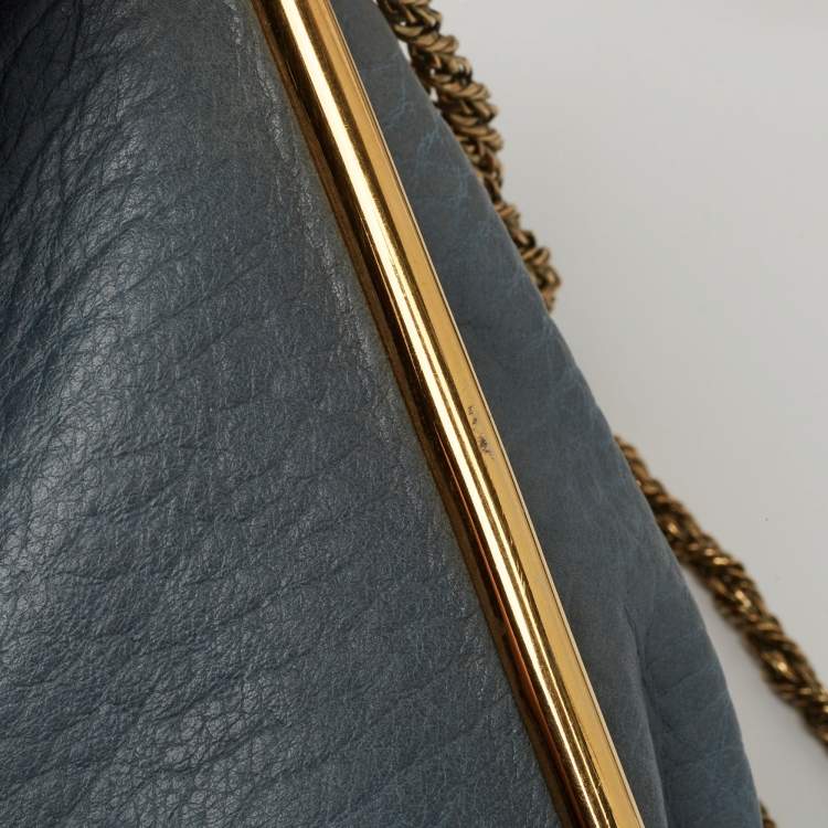 Pre Owned Chloe Blue Leather Medium Sally Shoulder Bag