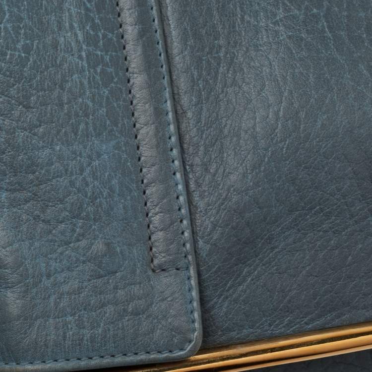 Pre Owned Chloe Blue Leather Medium Sally Shoulder Bag