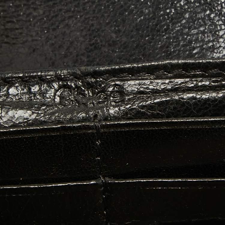 Pre Owned Chloe Black Leather Logo Continental Wallet