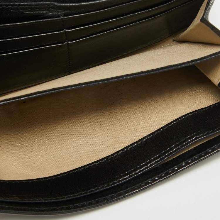 Pre Owned Chloe Black Leather Logo Continental Wallet