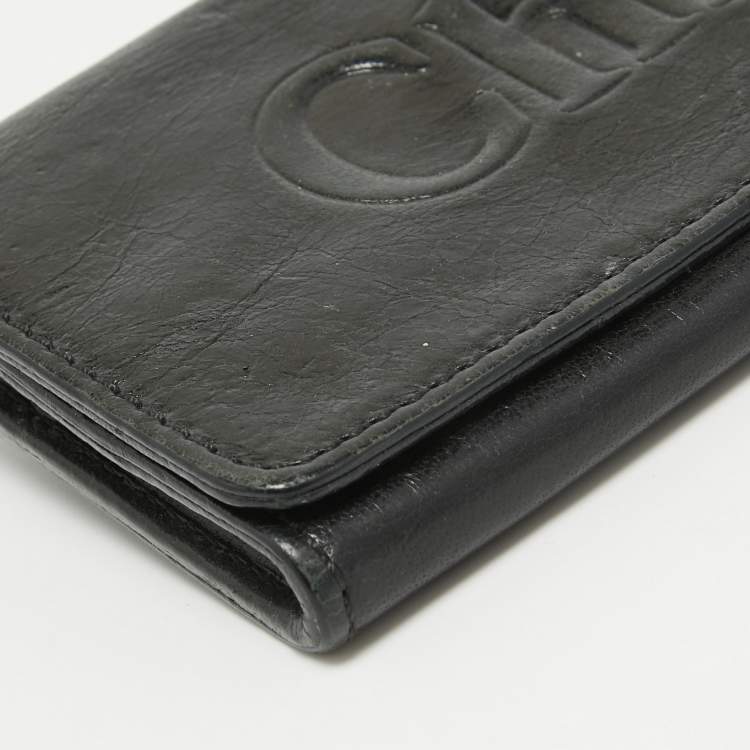 Pre Owned Chloe Black Leather Logo Continental Wallet