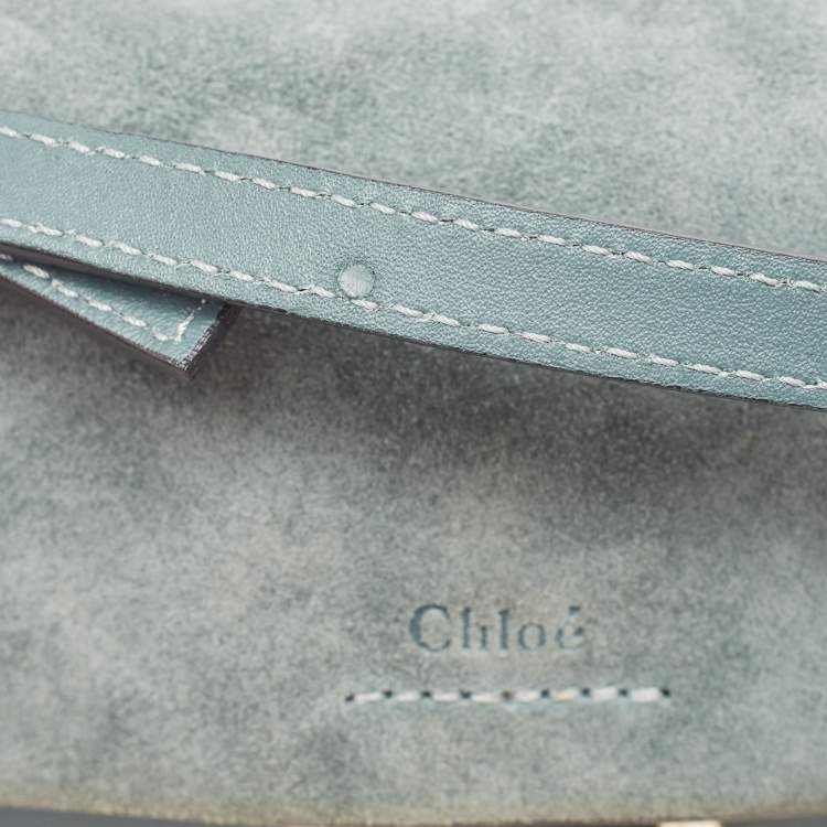 Pre Owned Chloe Blue Leather and Suede Mini Faye Crossbody Bag