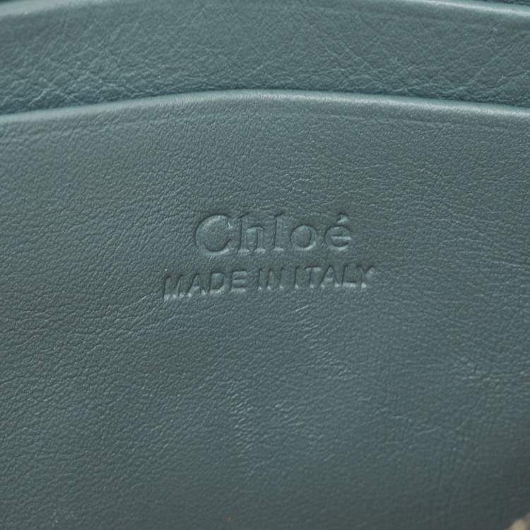 Pre Owned Chloe Blue Leather and Suede Mini Faye Crossbody Bag