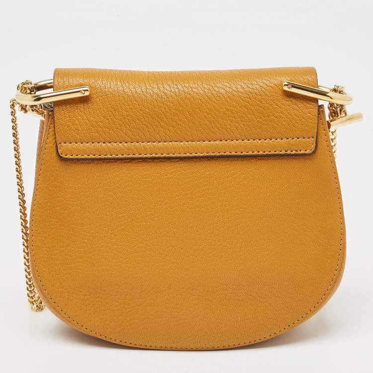 Pre Owned Chloe Mustard Leather Small Drew Shoulder Bag