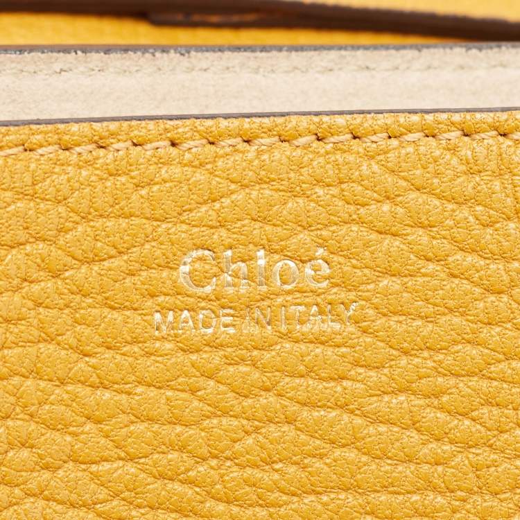Pre Owned Chloe Mustard Leather Small Drew Shoulder Bag
