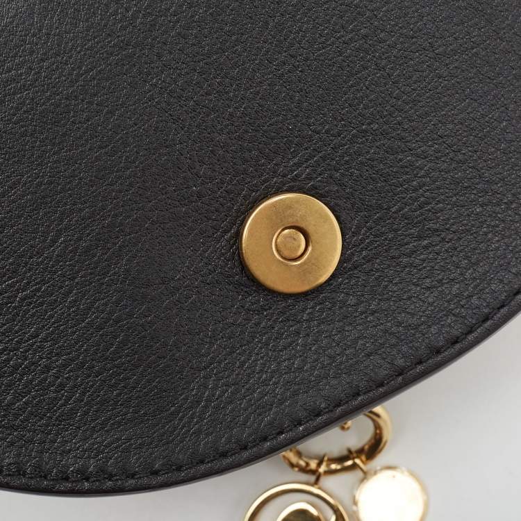 Pre Owned Chloé Black Leather Small Nile Bracelet Minaudiere Crossbody Bag