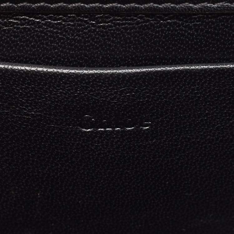 Pre Owned Chloé Black Leather Small Nile Bracelet Minaudiere Crossbody Bag