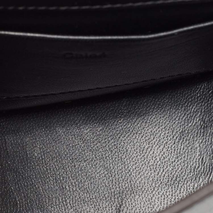 Pre Owned Chloé Black Leather Small Nile Bracelet Minaudiere Crossbody Bag