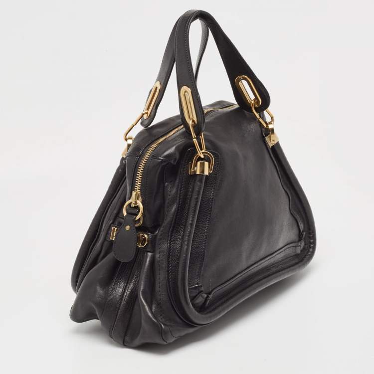 Pre Owned Chloe Black Leather Medium Paraty Satchel